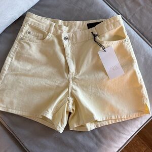 Zara Women's Light Cream Jean Shorts